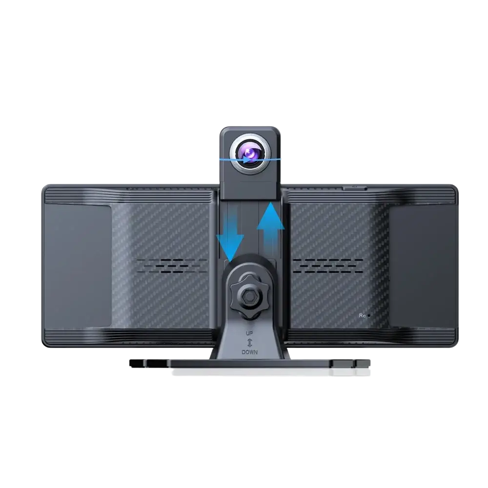 Voiture universelle 10,26’’ intelligente 4K 360 ° Caméra de tableau de bord DVR pour voiture rotative sans fil CarPlay