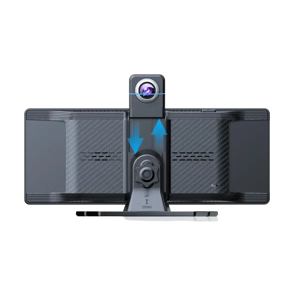 Voiture universelle 10,26’’ intelligente 4K 360 ° Caméra de tableau de bord DVR pour voiture rotative sans fil CarPlay