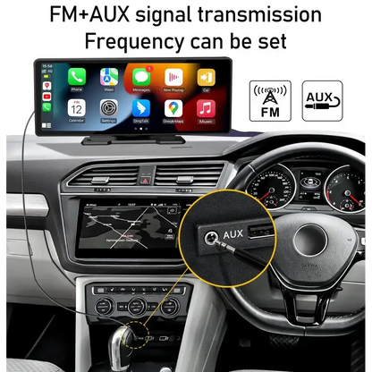 Voiture universelle 10,26’’ intelligente 4K 360 ° Caméra de tableau de bord DVR pour voiture rotative sans fil CarPlay