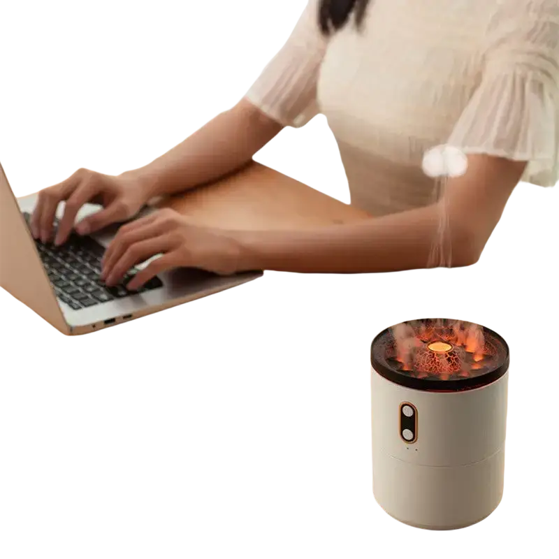 Volcanic Flame Aroma Essential Oil Diffuser USB Portable Jellyfish Air Humidifier Night Light Lamp Fragrance Humidifier