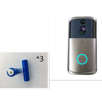 WiFi Video Doorbell Camera - Silver and three batteries - bien-être
