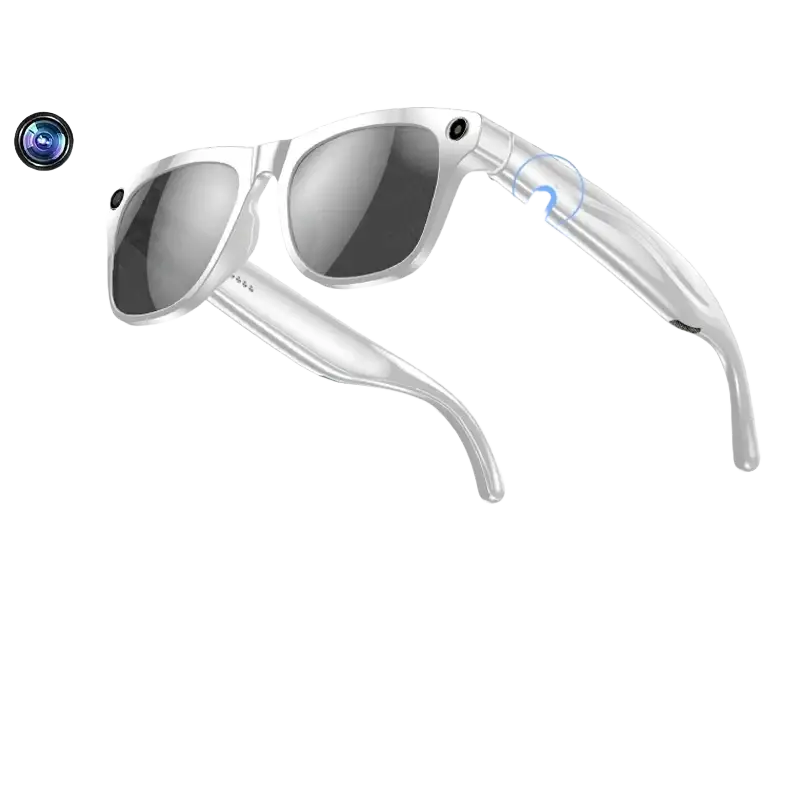 Lunettes intelligentes AI avec caméra HD 1080P, Bluetooth, haut-parleurs doubles, boutons, waterproof