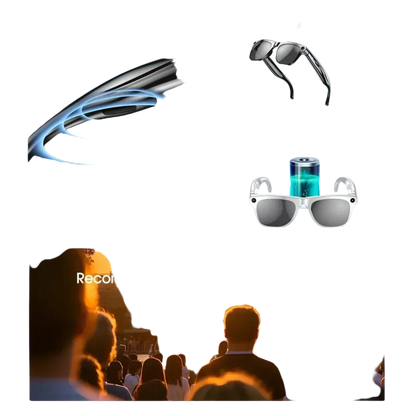Lunettes intelligentes légères 60g avec haut-parleurs avancés, batterie 260mAh, enregistrement à la première personne