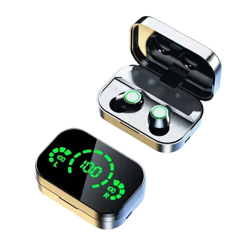 YD03 Wireless Bluetooth-compatible Headset TWS Large Screen Smart Digital Display In Ear Breathing Light - ecouteur