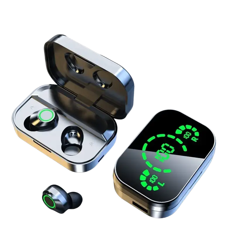 YD03 Wireless Bluetooth-compatible Headset TWS Large Screen Smart Digital Display In Ear Breathing Light - ecouteur