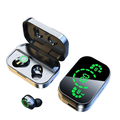 YD03 Wireless Bluetooth-compatible Headset TWS Large Screen Smart Digital Display In Ear Breathing Light - ecouteur