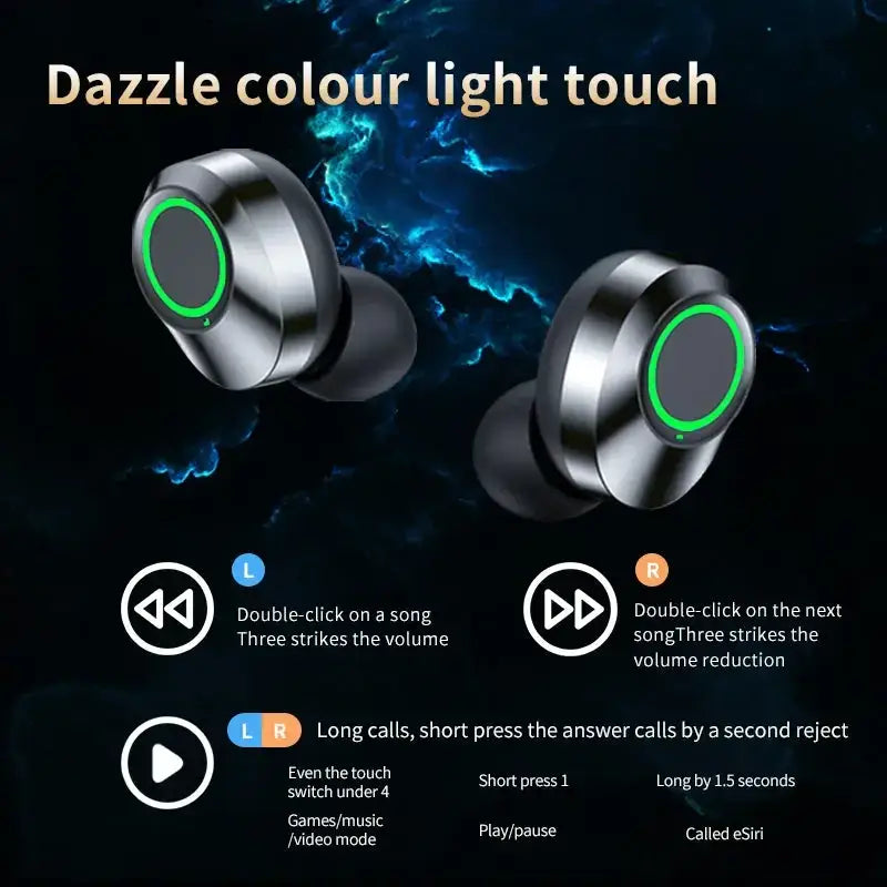 YD03 Wireless Bluetooth-compatible Headset TWS Large Screen Smart Digital Display In Ear Breathing Light - ecouteur