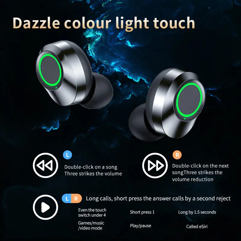 YD03 Wireless Bluetooth-compatible Headset TWS Large Screen Smart Digital Display In Ear Breathing Light - ecouteur