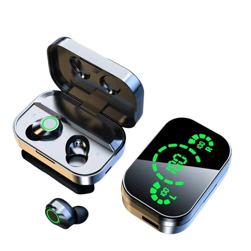 YD03 Wireless Bluetooth-compatible Headset TWS Large Screen Smart Digital Display In Ear Breathing Light - ecouteur