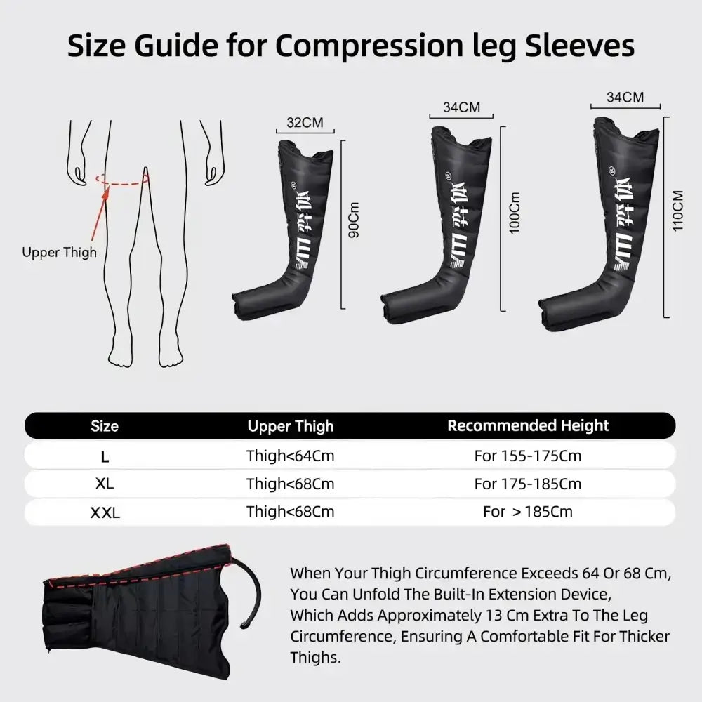 YITI 8 chambres jambes pressothérapie Compression d’air masseur musculaire des pieds Machine de Drainage lymphatique