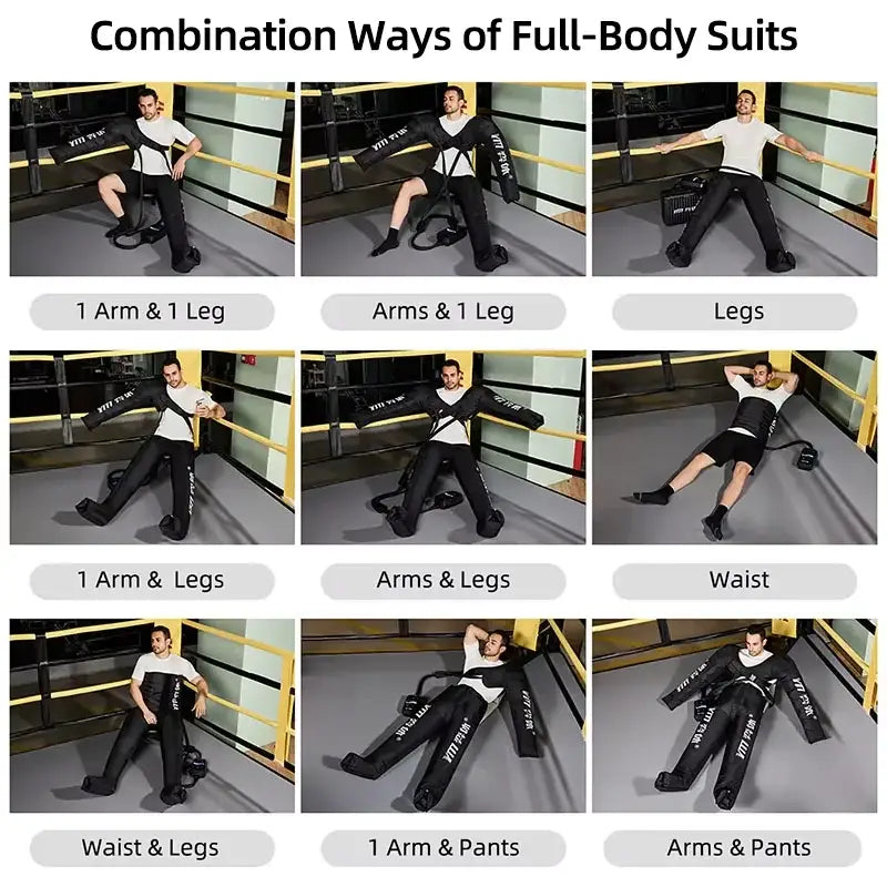 YITI 8 chambres jambes pressothérapie Compression d’air masseur musculaire des pieds Machine de Drainage lymphatique