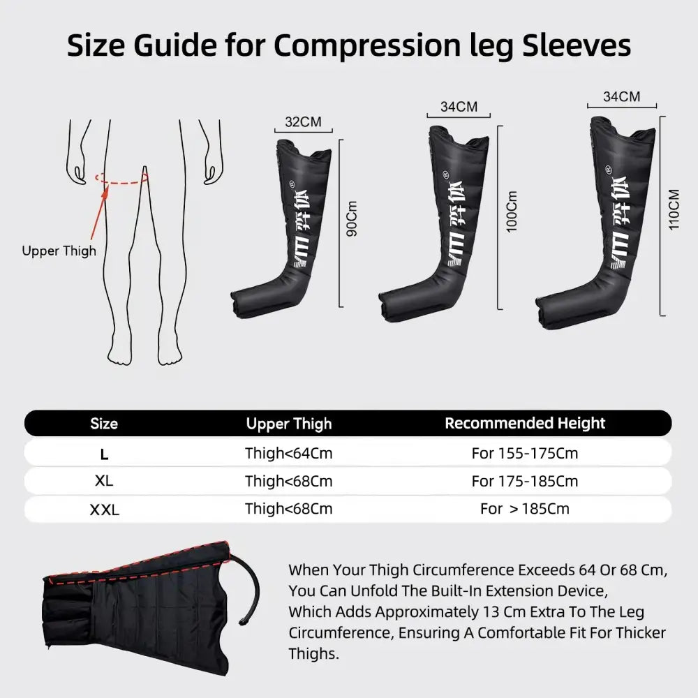 YITI 8 chambres jambes pressothérapie Compression d’air masseur musculaire des pieds Machine de Drainage lymphatique